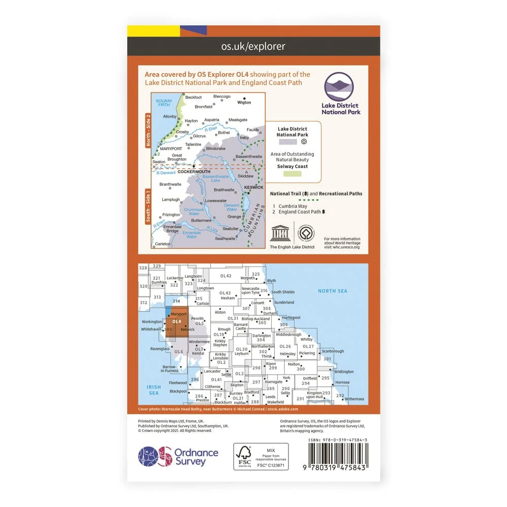 OS Explorer Laminated / English Lakes NW - Image 2