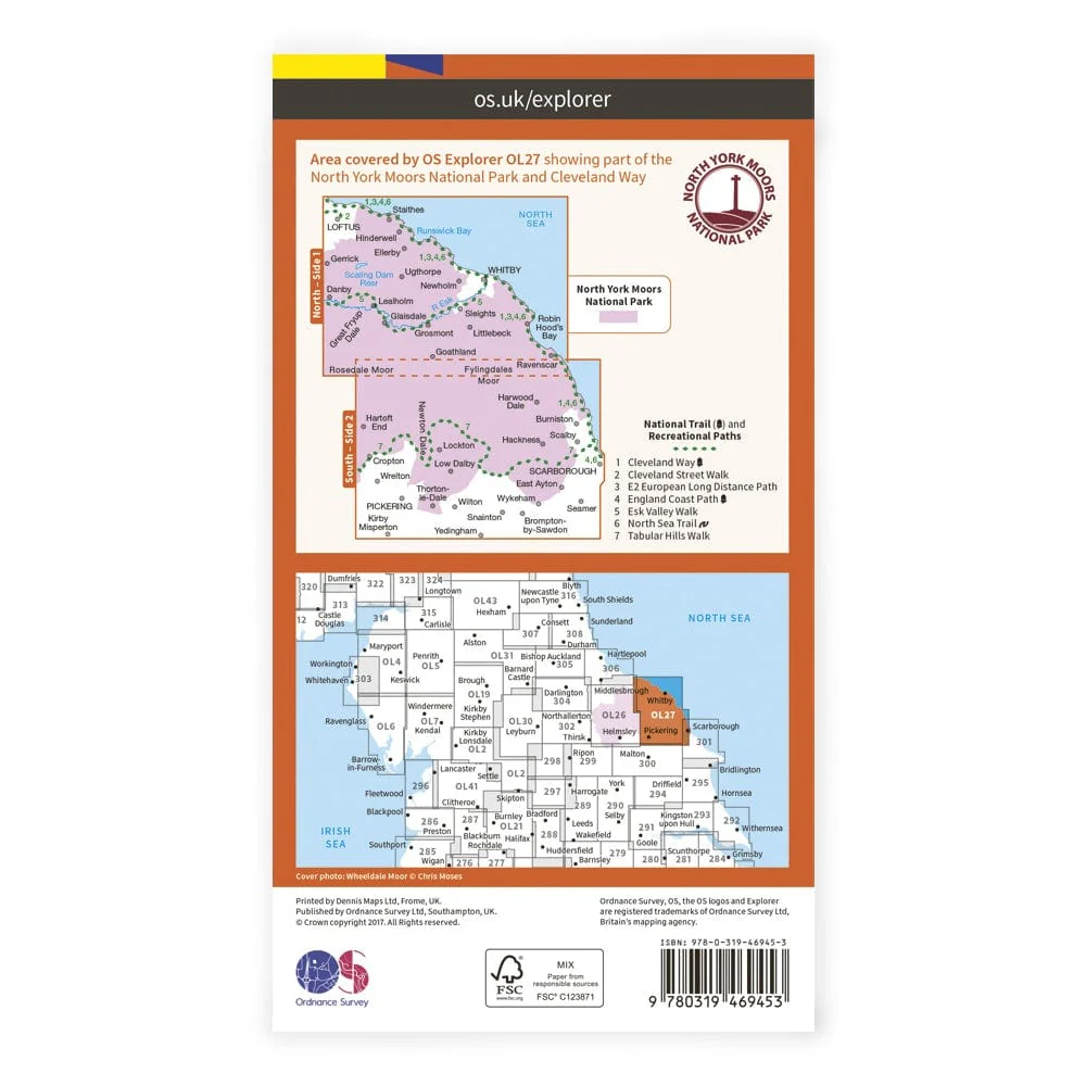 OS Explorer Laminated / North York Moors East - Image 2