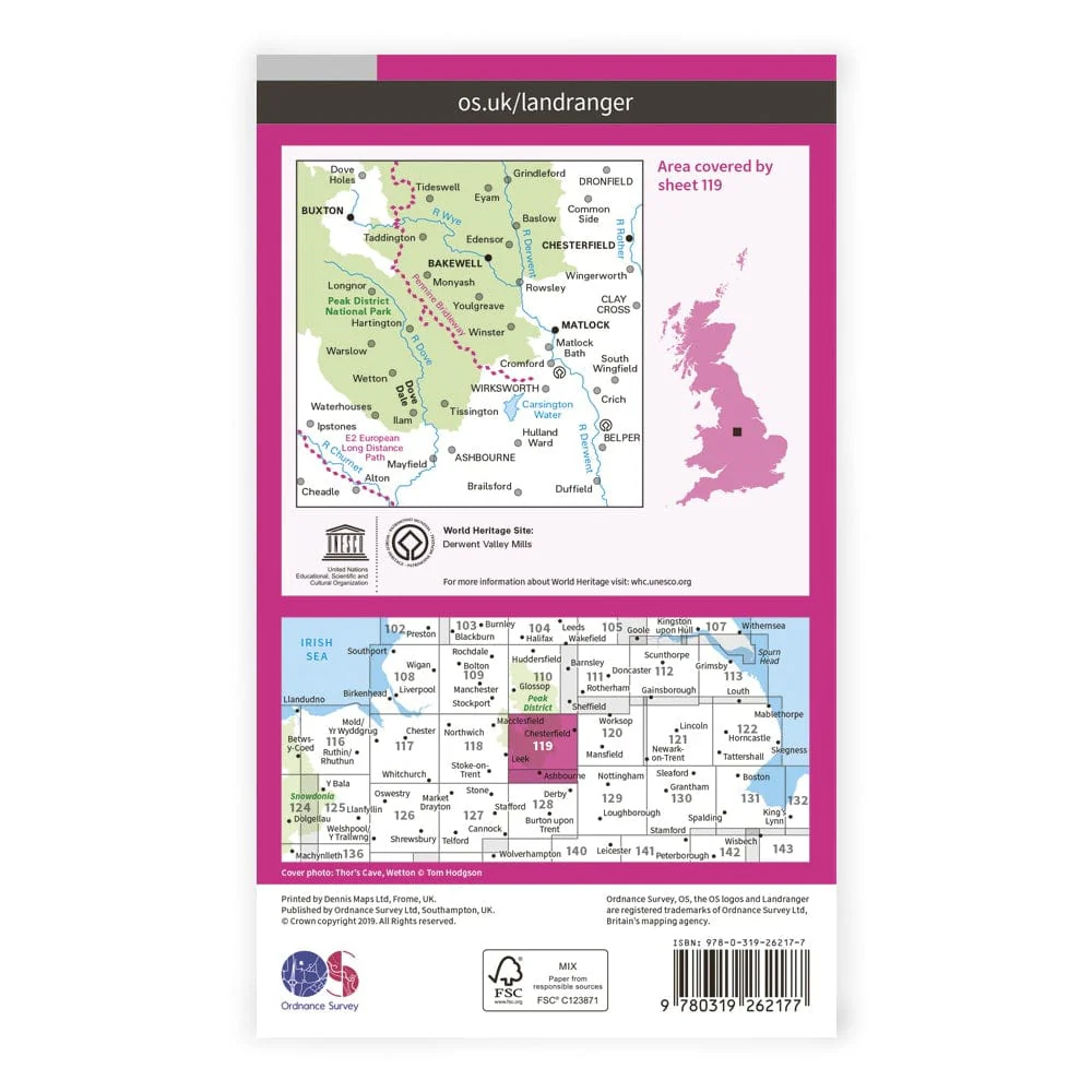OS Landranger / Buxton, Matlock & Dovedale - Image 2