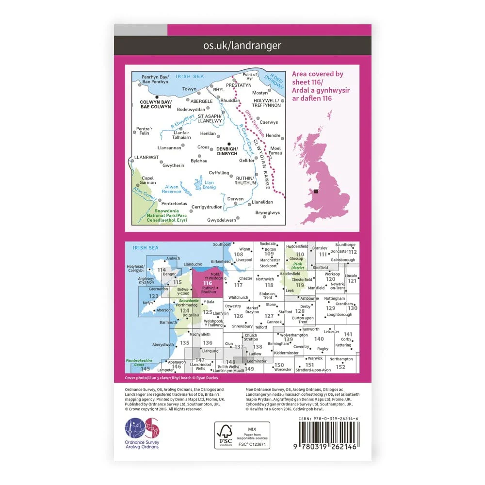 OS Landranger / Denbigh & Colwyn Bay - Image 2