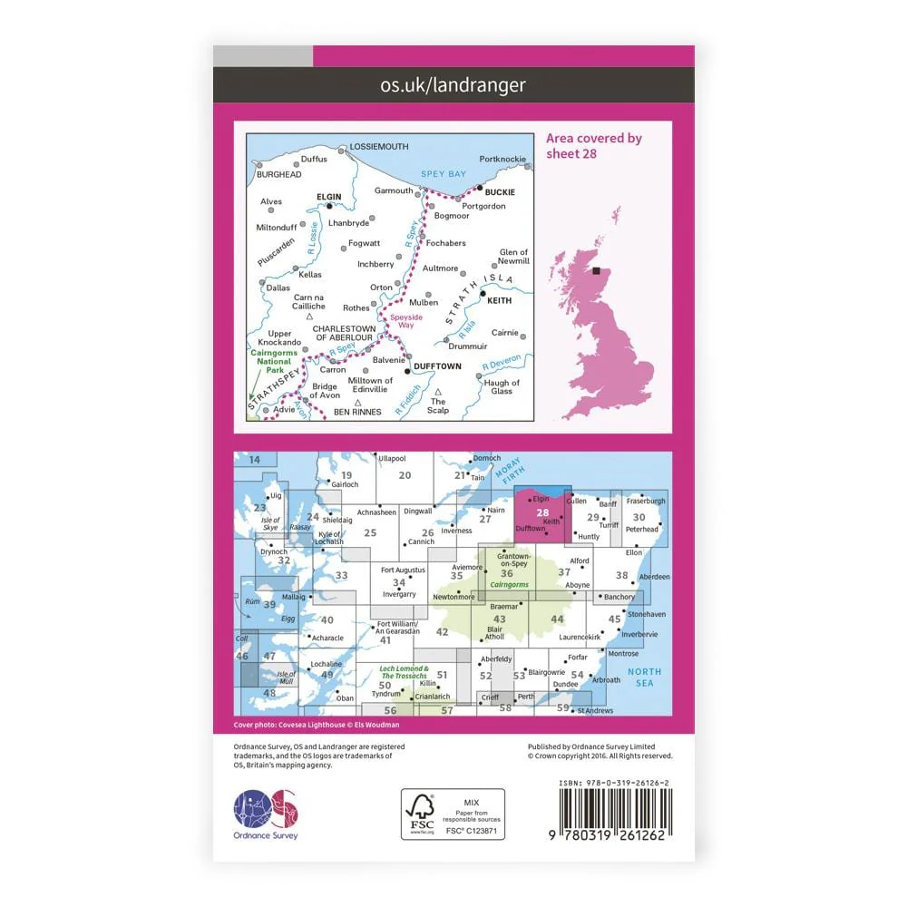 OS Landranger / Elgin, Dufftown, Buckie & Keith - Image 2