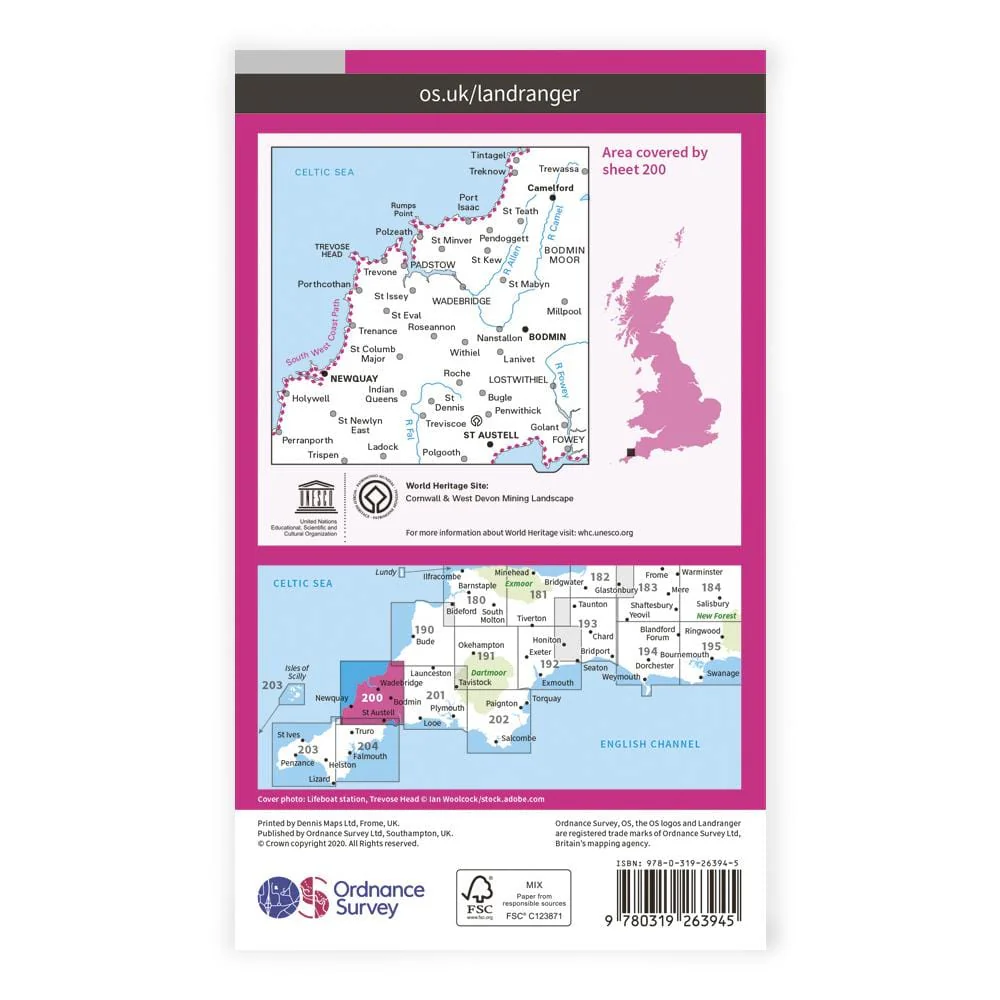 OS Landranger / Newquay, Bodmin, Camelford - Image 2