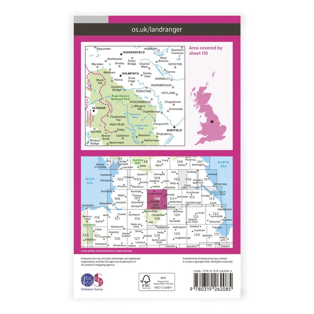 OS Landranger / Sheffield & Huddersfield - Image 2