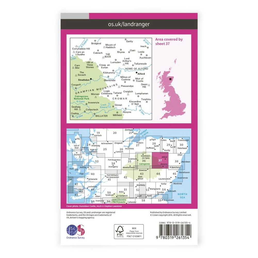 OS Landranger / Strathdon - Image 2