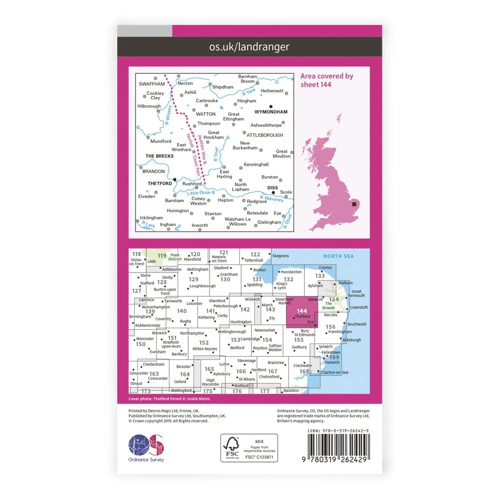 OS Landranger / Thetford & Breckland - Image 2