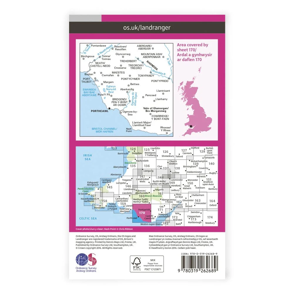 OS Landranger / Vale Of Glamorgan & Rhondda - Image 2